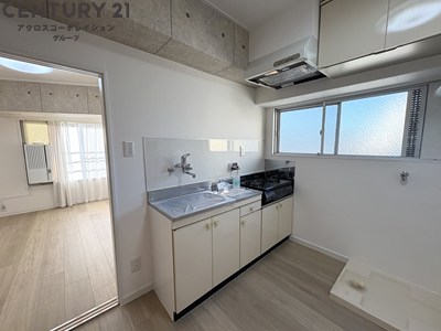 キッチン　2口ガスコンロ付で機能的なキッチンです！