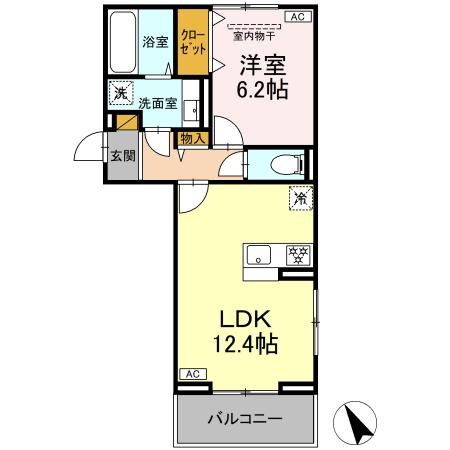 N・D-ROOM IIDACHOU　A棟の間取り