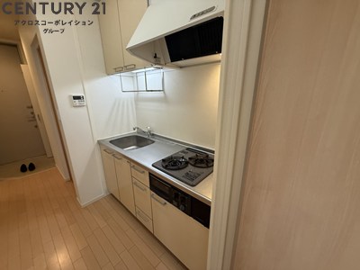 キッチン　収納豊富・作業スペース豊富なシステムキッチン2口ガスコンロ