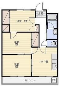 尾野スカイハイツ1の間取り写真