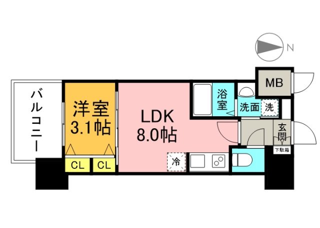 S-RESIDENCE国泰寺町一丁目の間取り写真