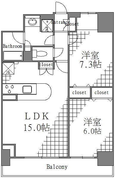 東京メトロ日比谷線 三ノ輪駅 徒歩8分 18階建 築22年の間取り写真