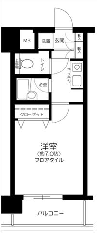 ＪＲ総武線 錦糸町駅 徒歩7分 8階建 築25年の間取り写真