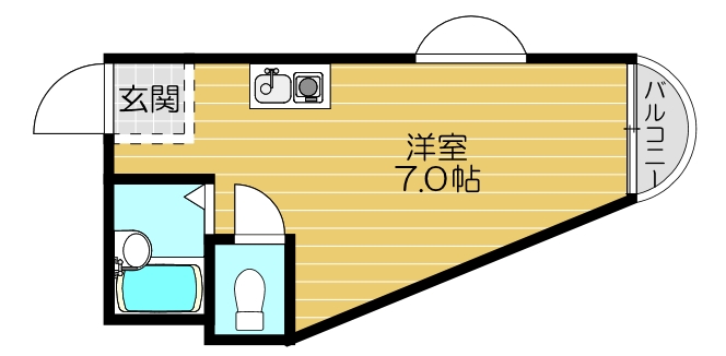 京阪本線 滝井駅 徒歩2分 5階建 築32年の間取り写真