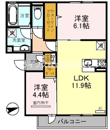 京阪本線 大和田駅 徒歩30分 3階建 築6年の間取り写真