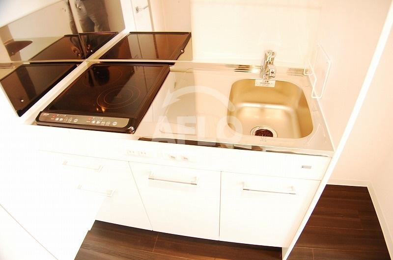 キッチン　ADWResidence松屋町　ＩＨ口コンロシステムキッチン