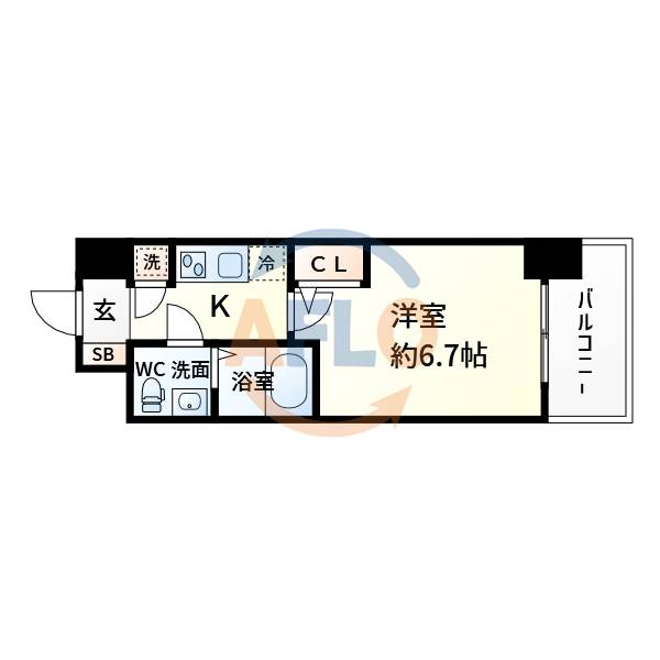 アドバンス新大阪ラシュレの間取り写真