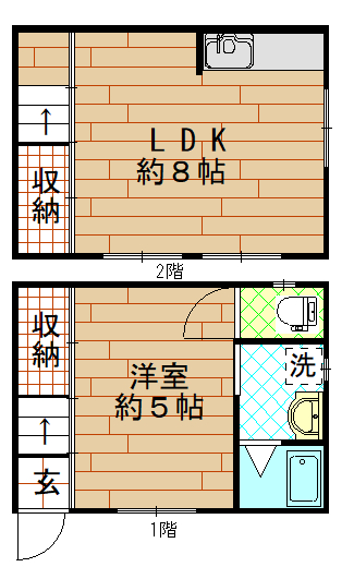 三軒家東橋本アパートの間取り