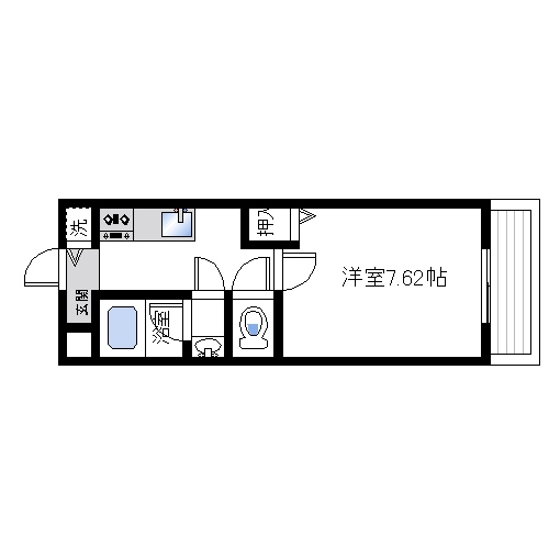 ＪＲ阪和線 東貝塚駅 徒歩8分 2階建 築23年の間取り写真