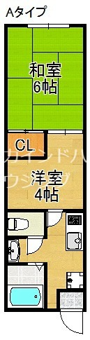 大阪市住之江区中加賀屋のマンションの間取り