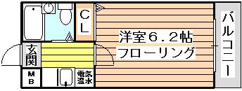 大阪市東淀川区小松のマンションの間取り