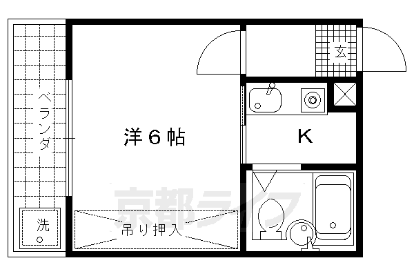 京都市北区衣笠天神森町のマンションの間取り