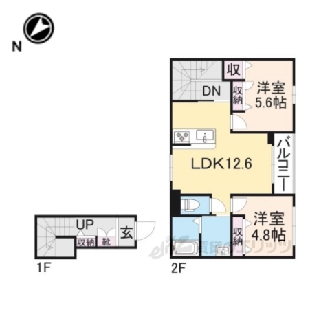 東近江市佐野町のアパートの間取り