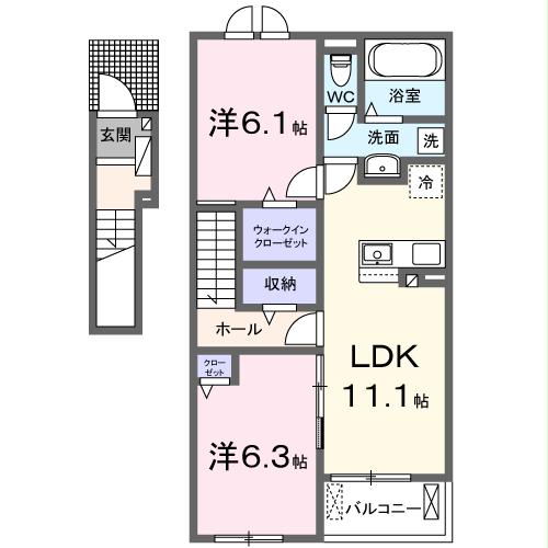 木更津市高柳のアパートの間取り