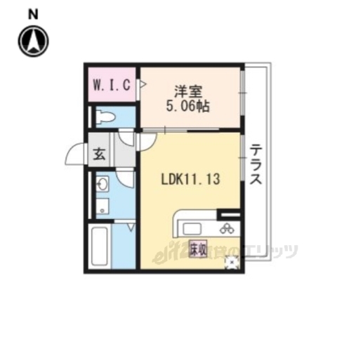 大津市穴太のアパートの間取り