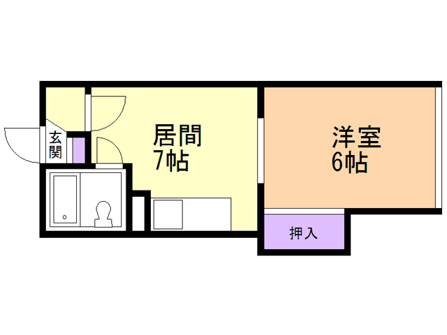 函館市本町のアパートの間取り