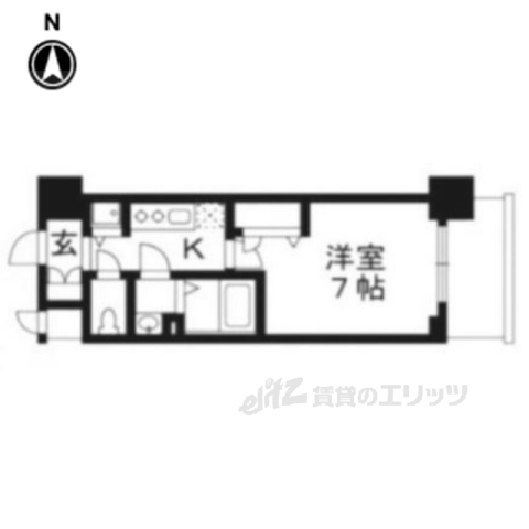 【京都市下京区梅小路高畑町のマンションの間取り】