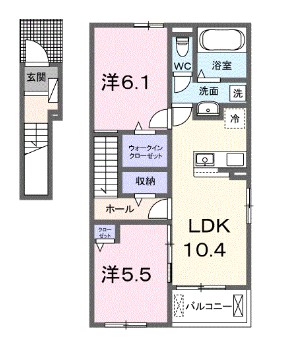 姫路市辻井のアパートの間取り