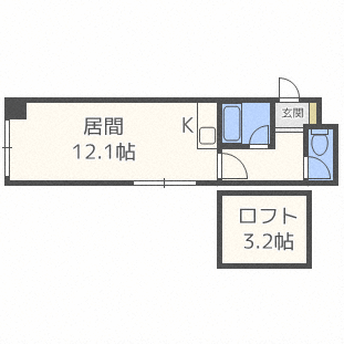 札幌市南区真駒内本町のアパートの間取り