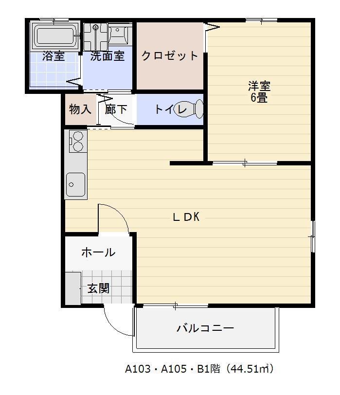 ローズコート阿部Ａ棟の間取り