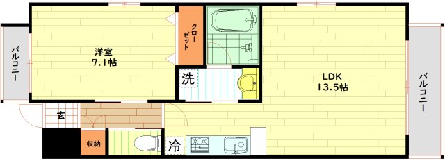 大阪市浪速区元町のマンションの間取り