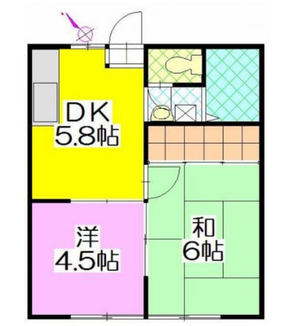 守谷市松ケ丘のアパートの間取り