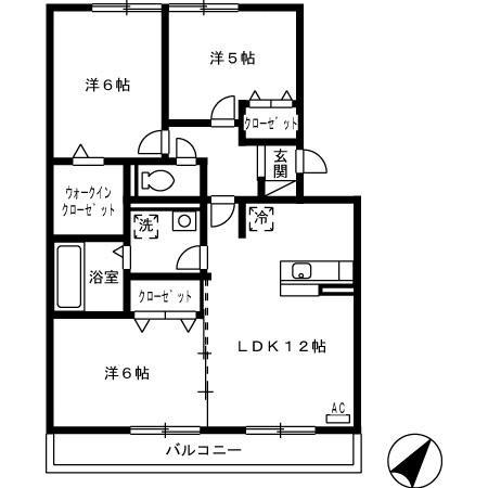 【鹿児島市中山町のアパートの間取り】