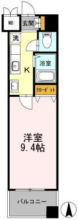 【名古屋市北区若葉通のマンションの間取り】