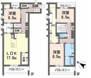 【徳島市西新町のマンションの間取り】