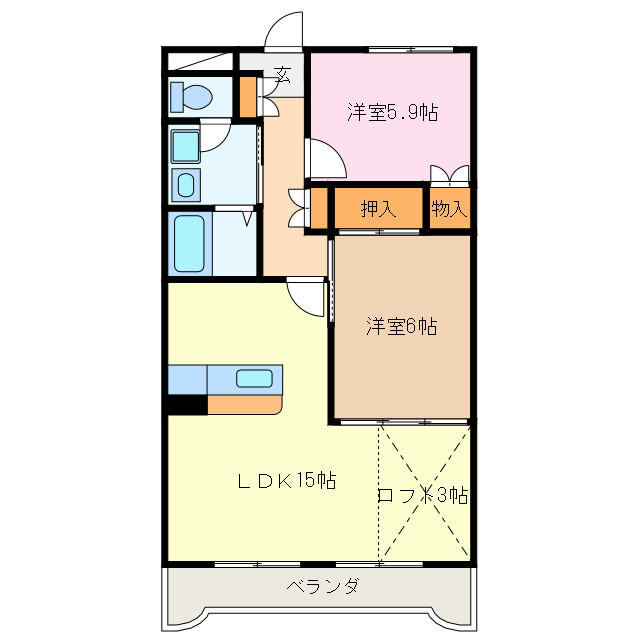 新畑マンションの間取り