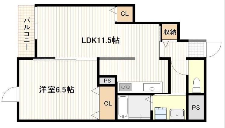 廿日市市上平良のマンションの間取り