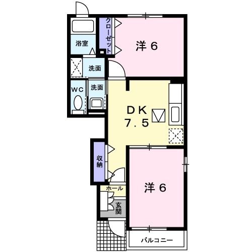 紀の川市貴志川町丸栖のアパートの間取り
