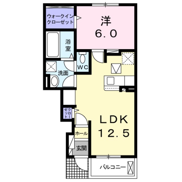 貝塚市浦田のアパートの間取り