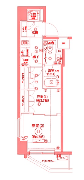 横浜市鶴見区生麦のマンションの間取り