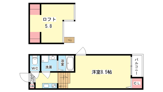 豊中市柴原町のアパートの間取り