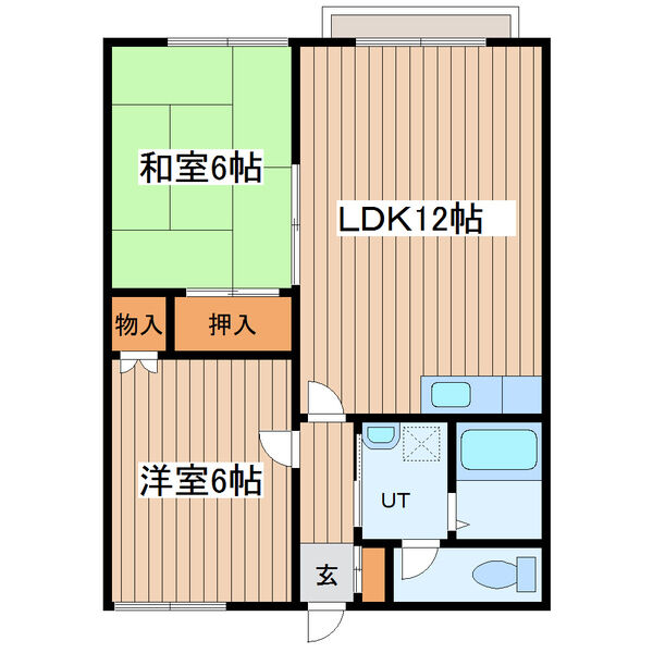 札幌市清田区平岡九条のアパートの間取り