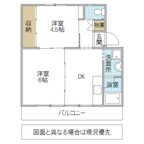 ビレッジハウス石下　1号棟の間取り