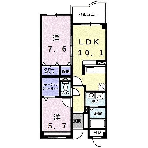 加賀市小菅波町のマンションの間取り