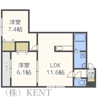 ハピネス八軒の間取り