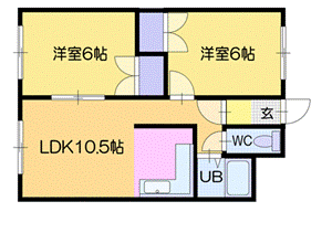 苫小牧市美園町のマンションの間取り