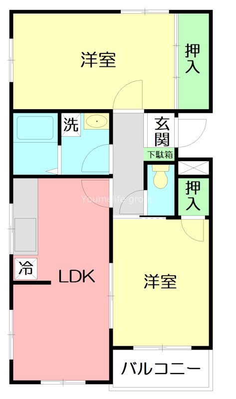 平塚市龍城ケ丘のマンションの間取り