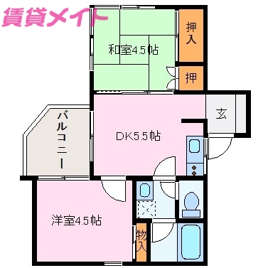 鳥羽市安楽島町のマンションの間取り