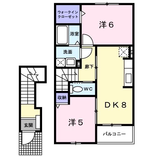 敦賀市木崎のアパートの間取り