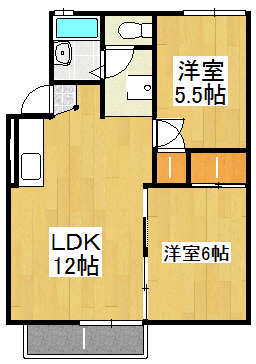 フォーブル庭瀬　　西棟の間取り