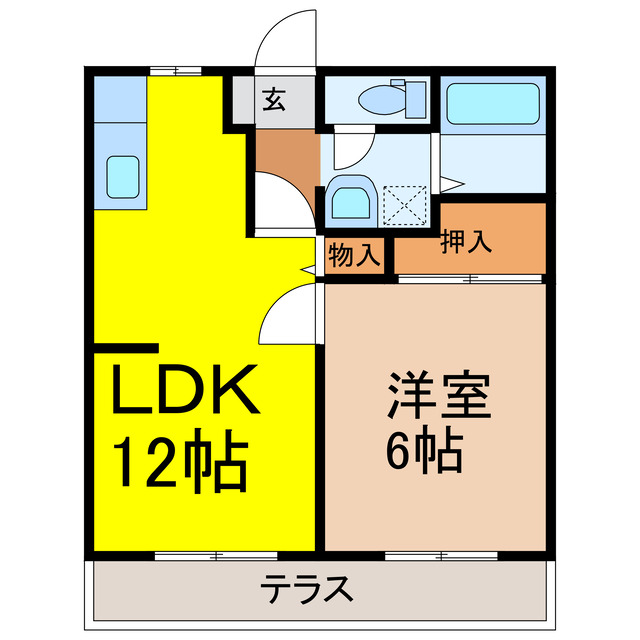 古河市中田のアパートの間取り