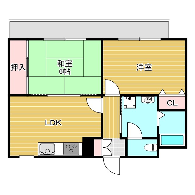 豊中市岡町のマンションの間取り