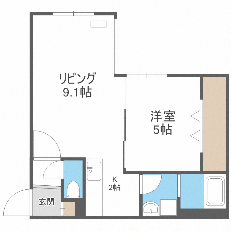 【札幌市中央区北十三条西のマンションの間取り】