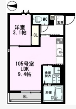 流山市平和台のアパートの間取り