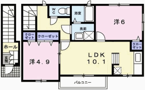 姫路市網干区浜田のアパートの間取り