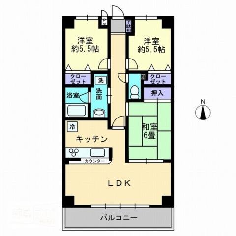 高松市元山町のマンションの間取り